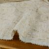 Tissu jacquard tweed velours ameublement - écru x 10 cm