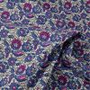 Tissu cretonne fleurs indiennes - bleu cobalt x 10 cm