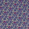 Tissu cretonne fleurs indiennes - bleu cobalt x 10 cm