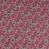 Tissu cretonne fleurs indiennes - rose x 10 cm