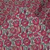 Tissu cretonne fleurs indiennes - rose x 10 cm