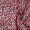 Tissu cretonne fleurs indiennes - rose x 10 cm