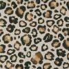Tissu demi-natté canvas motif léopard - écru x 10 cm