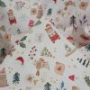 Tissu popeline coton noël - blanc x 10 cm