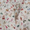 Tissu popeline coton noël - blanc x 10 cm