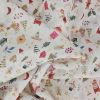 Tissu popeline coton noël - blanc x 10 cm