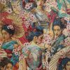 Tissu jacquard gobelin japonaises kimono - multicolore x 10 cm