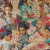 Tissu jacquard gobelin japonaises kimono - multicolore x 10 cm