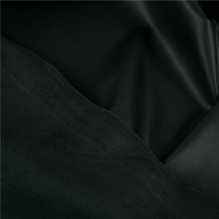 Tissu simili cuir souple stretch haute couture - noir x 10 cm