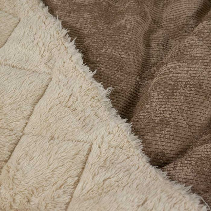 Tissu matelassé velours fausse fourrure - marron x 10 cm
