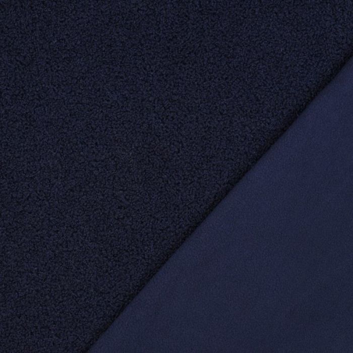 Tissu fausse fourrure Teddy polaire - bleu marine x 10 cm