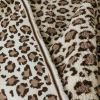 Tissu fausse fourrure sherpa mouton léopard - beige x 10 cm