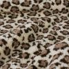 Tissu fausse fourrure sherpa mouton léopard - beige x 10 cm