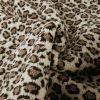Tissu fausse fourrure sherpa mouton léopard - beige x 10 cm