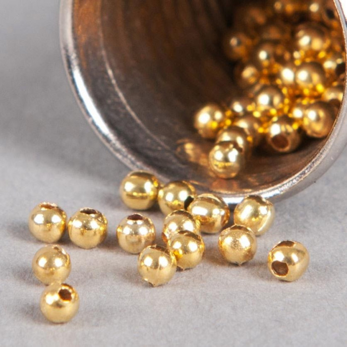 Perle en métal unie 5mm doré x10