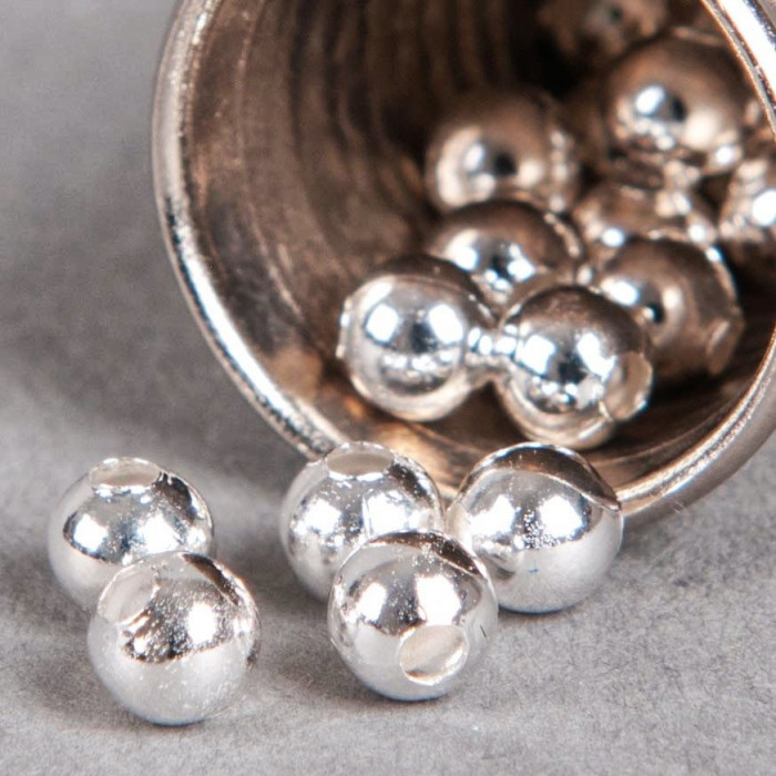 Perle en métal unie 8mm argent x10