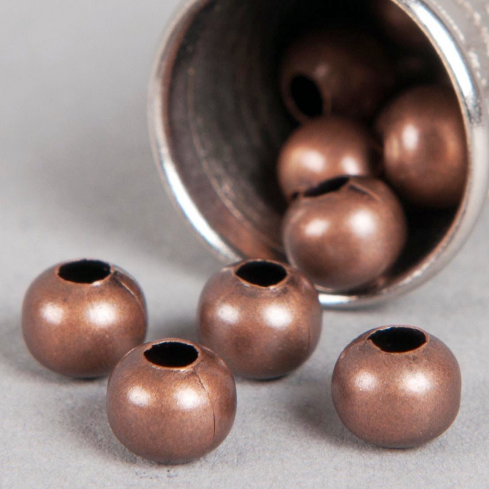 Perle en métal unie 8mm cuivre x10
