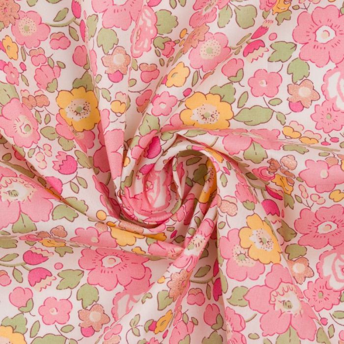 Tissu Liberty of London Betsy Metallic - rose x 10 cm