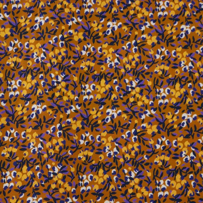 Tissu viscose Berrya ocre - Atelier de la création x 10 cm