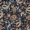 Tissu viscose Paislo bleu - Atelier de la création x 10 cm
