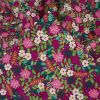 Tissu popeline de coton fleurs de Noël - violet x 10 cm