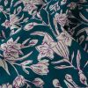 Tissu block print indien Keranya fleurs - canard x 10 cm