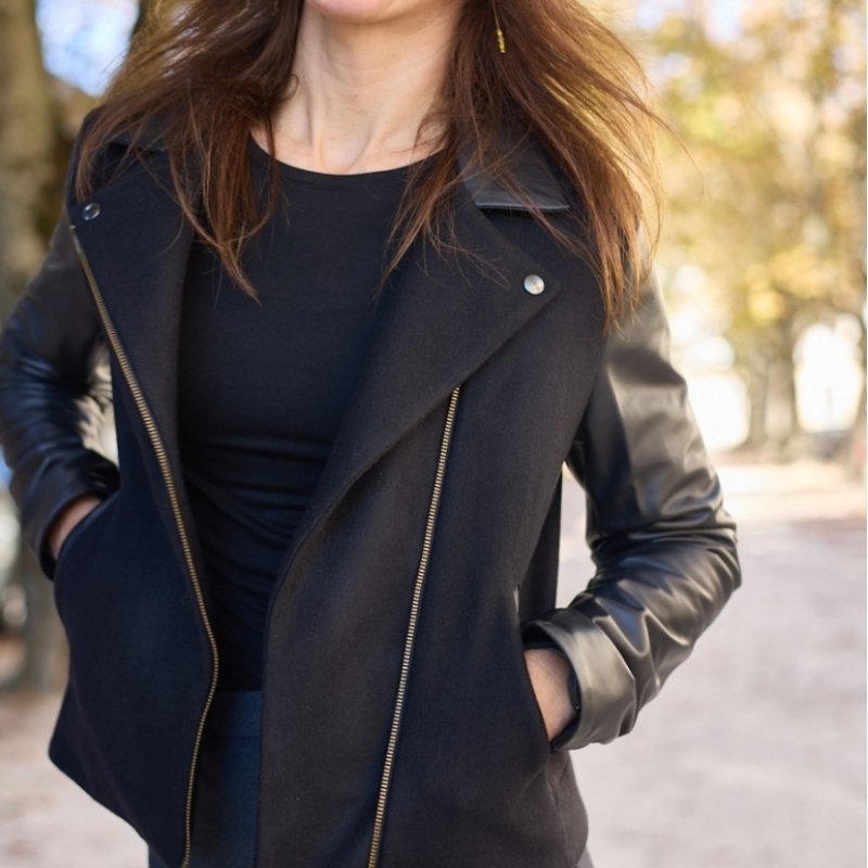 Veste Femme Marron Taille 36 Avec Double Fermeture - Occasion Très Bon état