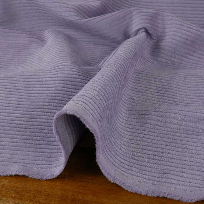 Tissu velours côtelé - lilas x 10 cm