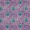 Tissu block print indien Serani fleurs - rose x 10 cm