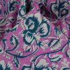 Tissu block print indien Serani fleurs - rose x 10 cm