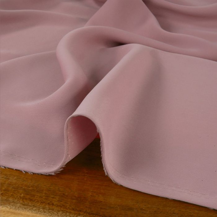 Tissu crêpe polyester uni - vieux rose x 10 cm