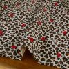 Tissu jersey fin léopard coeurs - écru x 10 cm