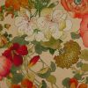Tissu bachette fleurs capucine - orange x 10 cm