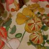Tissu bachette fleurs capucine - orange x 10 cm