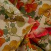 Tissu bachette fleurs capucine - orange x 10 cm