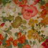 Tissu bachette fleurs capucine - orange x 10 cm
