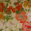 Tissu bachette fleurs capucine - orange x 10 cm