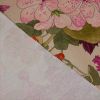 Tissu bachette fleurs capucine - rose x 10 cm