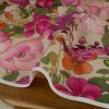 Tissu bachette fleurs capucine - rose x 10 cm
