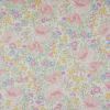 Tissu satin coton fleurs pastel haute couture - rose