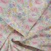 Tissu satin coton fleurs pastel haute couture - rose