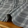 Tissu lainage cachemire tartan haute couture - gris x 10 cm