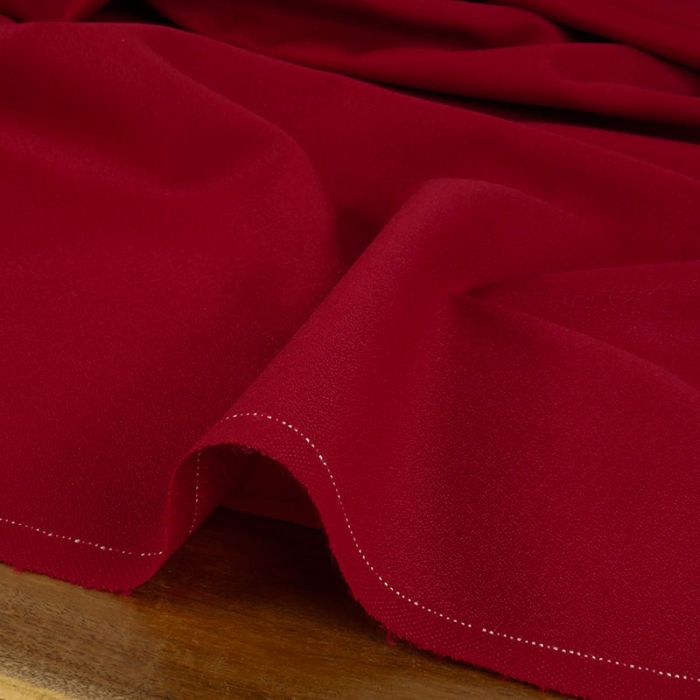 Tissu Crêpe de laine haute couture - rouge x 10 cm