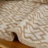 Tissu lainage coton tribal haute couture - beige x 10 cm