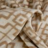 Tissu lainage coton tribal haute couture - beige x 10 cm