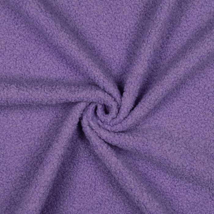 Tissu bouclettes Teddy réversible - lilas x 10 cm