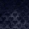 Tissu fausse fourrure coeurs - bleu marine x 10 cm