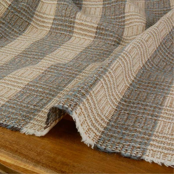 Tissu lainage Prince de Galles haute couture - écru x 10 cm