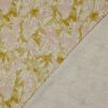 Tissu crêpe viscose lin fleurs - ocre x 10 cm
