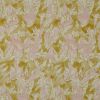 Tissu crêpe viscose lin fleurs - ocre x 10 cm